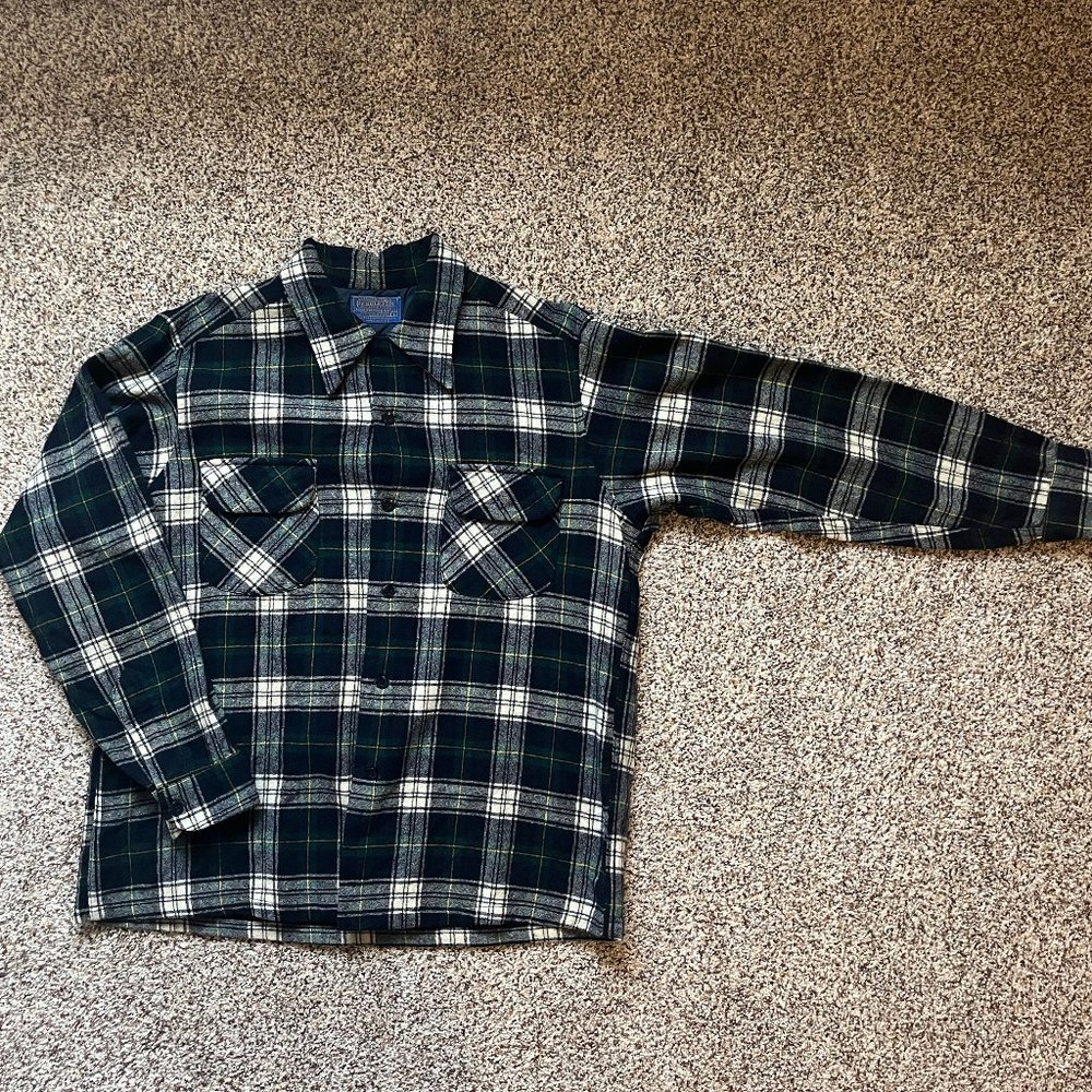 Pendleton - Vintage Wool Flannel Board Shirt - Men's Large